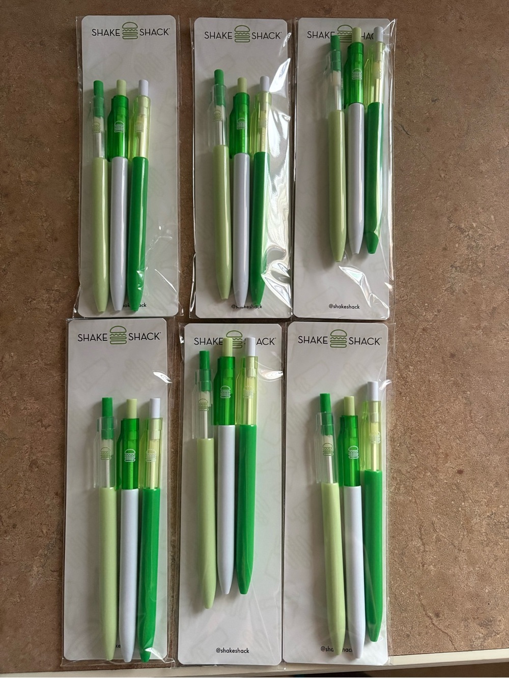 Shake Shack branded pens , 3 pack *6 packages (15 pens)  — Home Office Set
